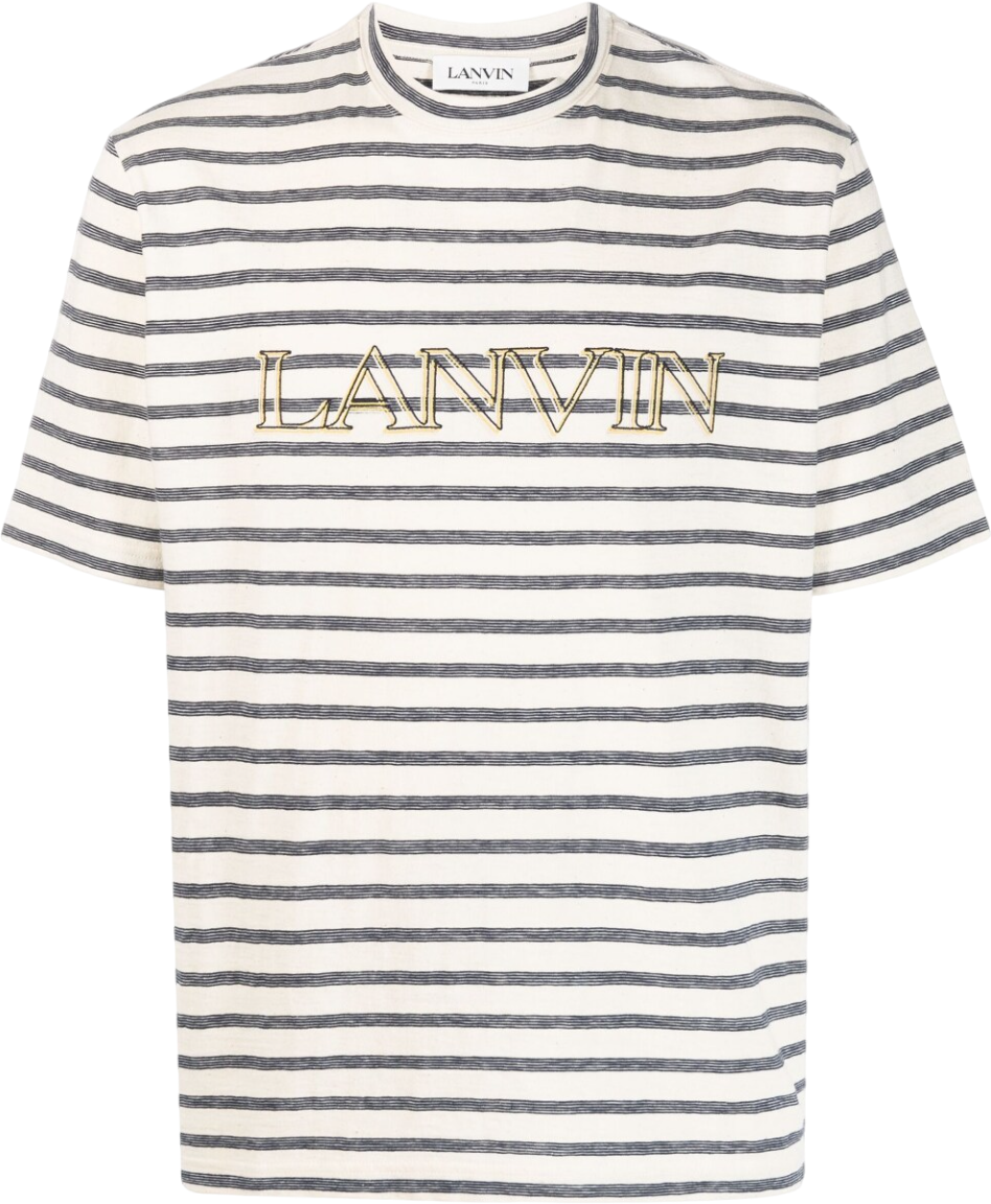 Lanvin T-shirt a righe ecru blu Divers