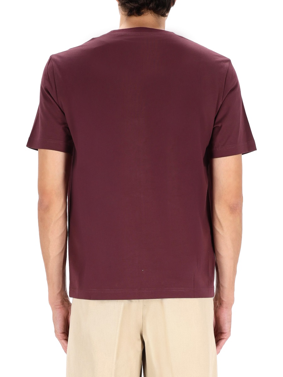 Lanvin Burgundy Straight Fit Logo T-Shirt Maroon