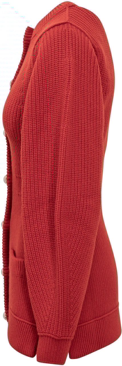 Lanvin Lanvin Cardigan in Maglia con Bottoni Gioiello Rood