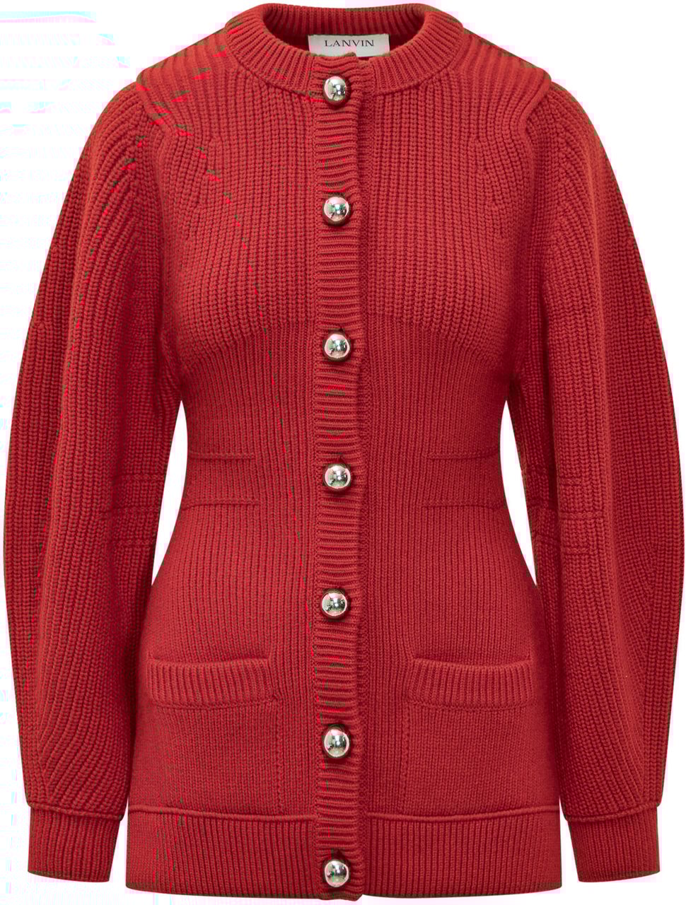 Lanvin Lanvin Cardigan in Maglia con Bottoni Gioiello Rood
