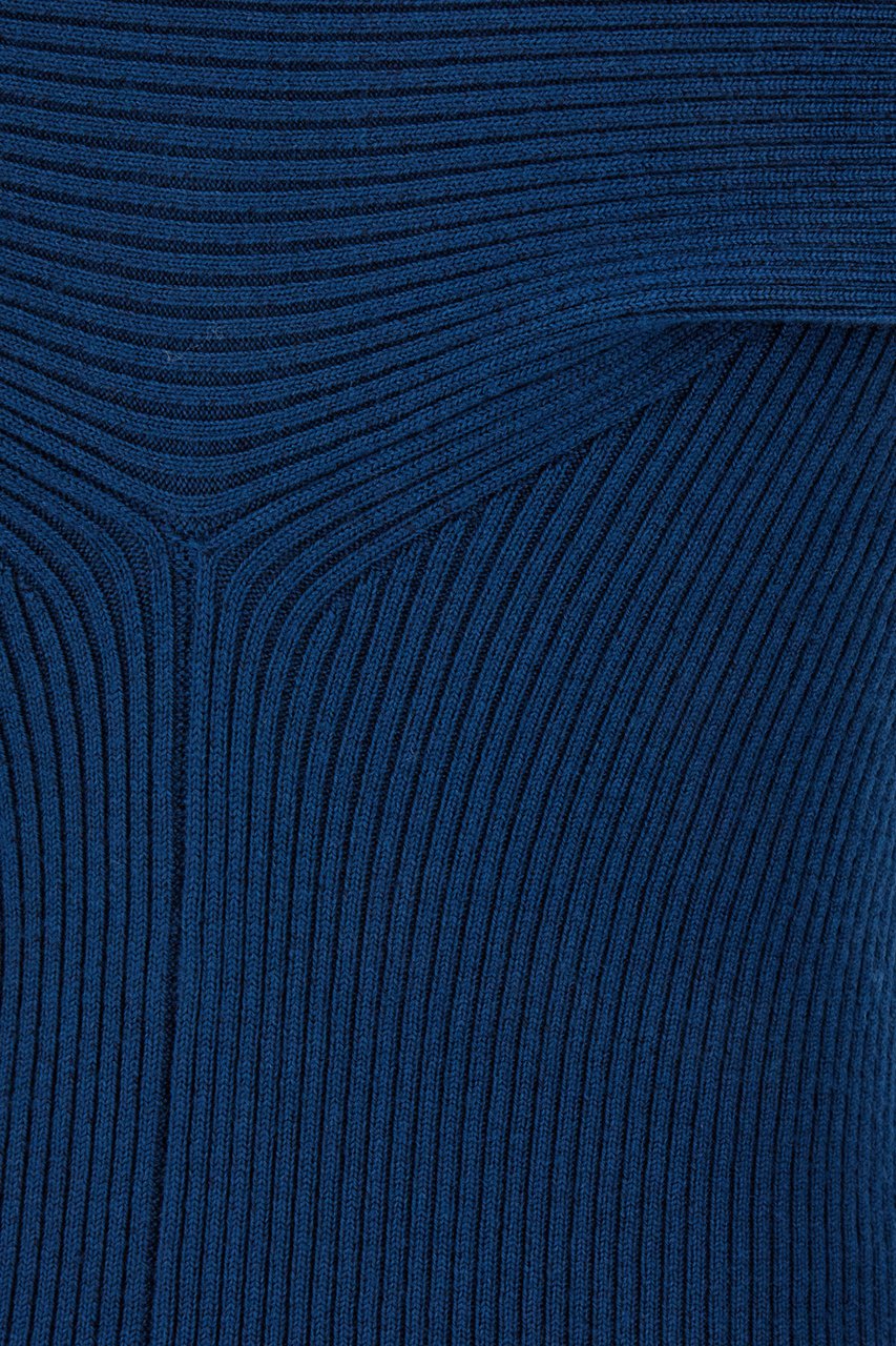 Lanvin Lanvin Petrol blue in stretch wool blend cardigan Blauw