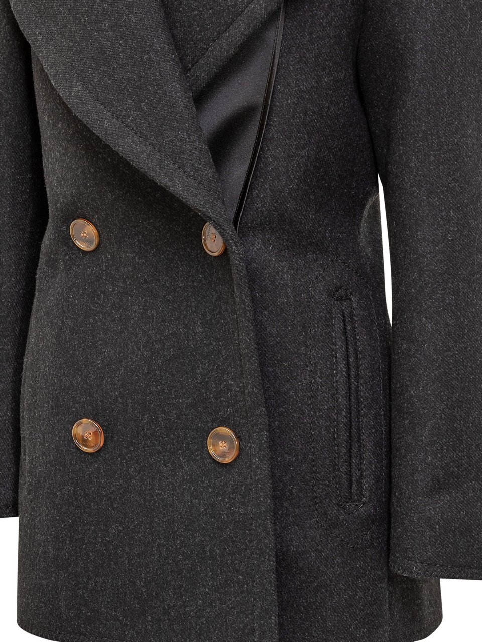 Lanvin Cappotto Doppiopetto Lanvin in Lana Zwart