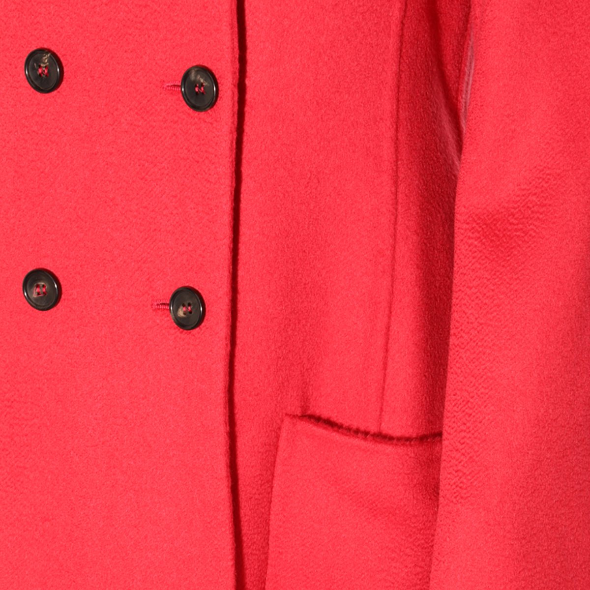 Lanvin Watermelon Cashmere Long Coat With Double-Breasted Design And Classic Collar Rood