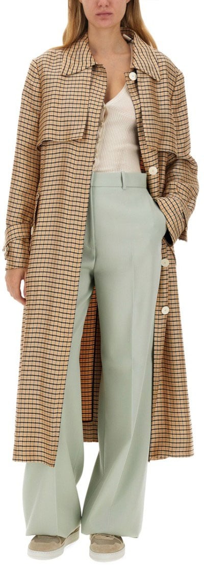 Lanvin Belted Trench Coat Neutraal