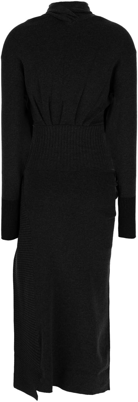 Lanvin Black stretch wool blend dress Zwart