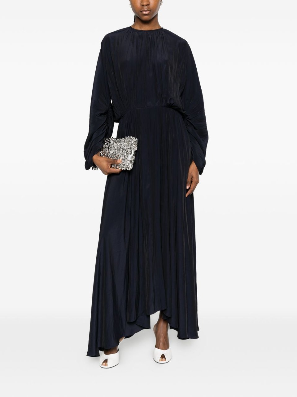 Lanvin Asymmetrical Hemline Maxi Dress Zwart
