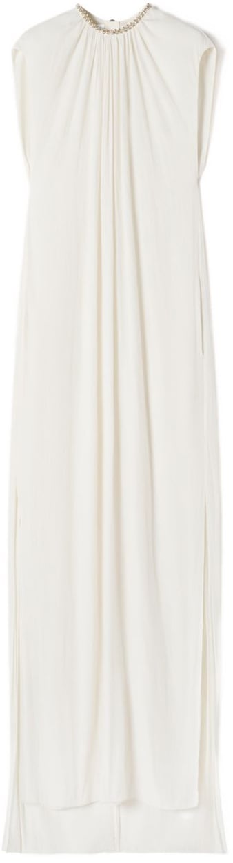 Lanvin Sleeveless Maxi Dress With Embellished Collar Wit