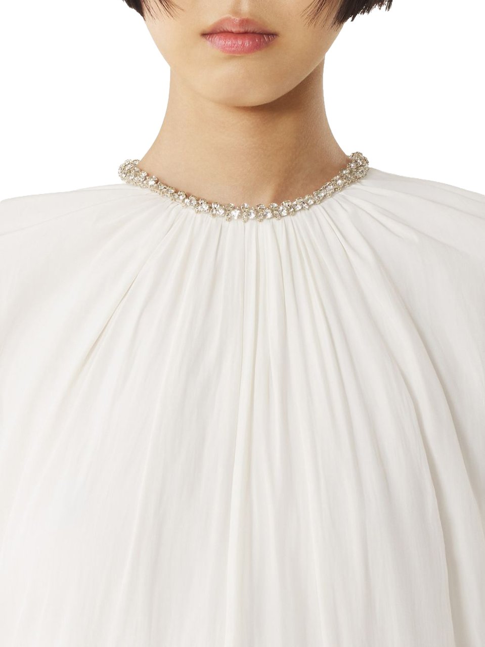 Lanvin Sleeveless Maxi Dress With Embellished Collar Wit