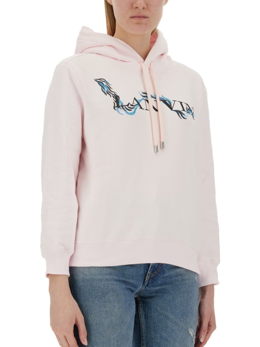 Lanvin Relaxed Fit Cotton Sweatshirt With Front Print Wit