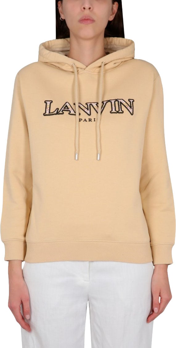 Lanvin Relaxed-Fit Cotton Sweatshirt With Drawstring Hood Neutraal