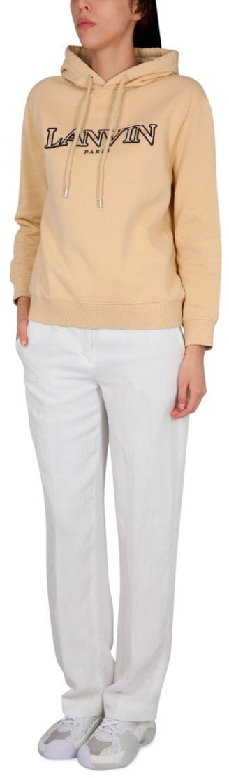 Lanvin Relaxed-Fit Cotton Sweatshirt With Drawstring Hood Neutraal