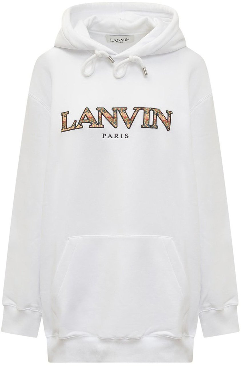 Lanvin Lanvin Oversized Logo Hoodie Sweatshirt Wit