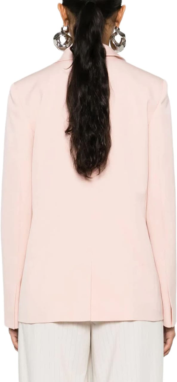 Lanvin Pink Sartoriale Single-Breasted Wool Jacket Neutraal