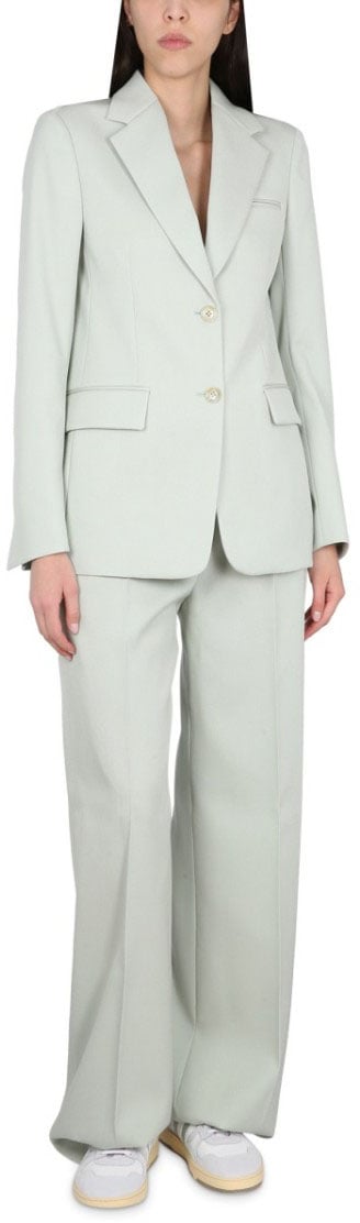 Lanvin Single-Breasted Blazer With Notched Lapels Groen