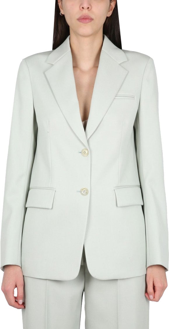 Lanvin Single-Breasted Blazer With Notched Lapels Groen