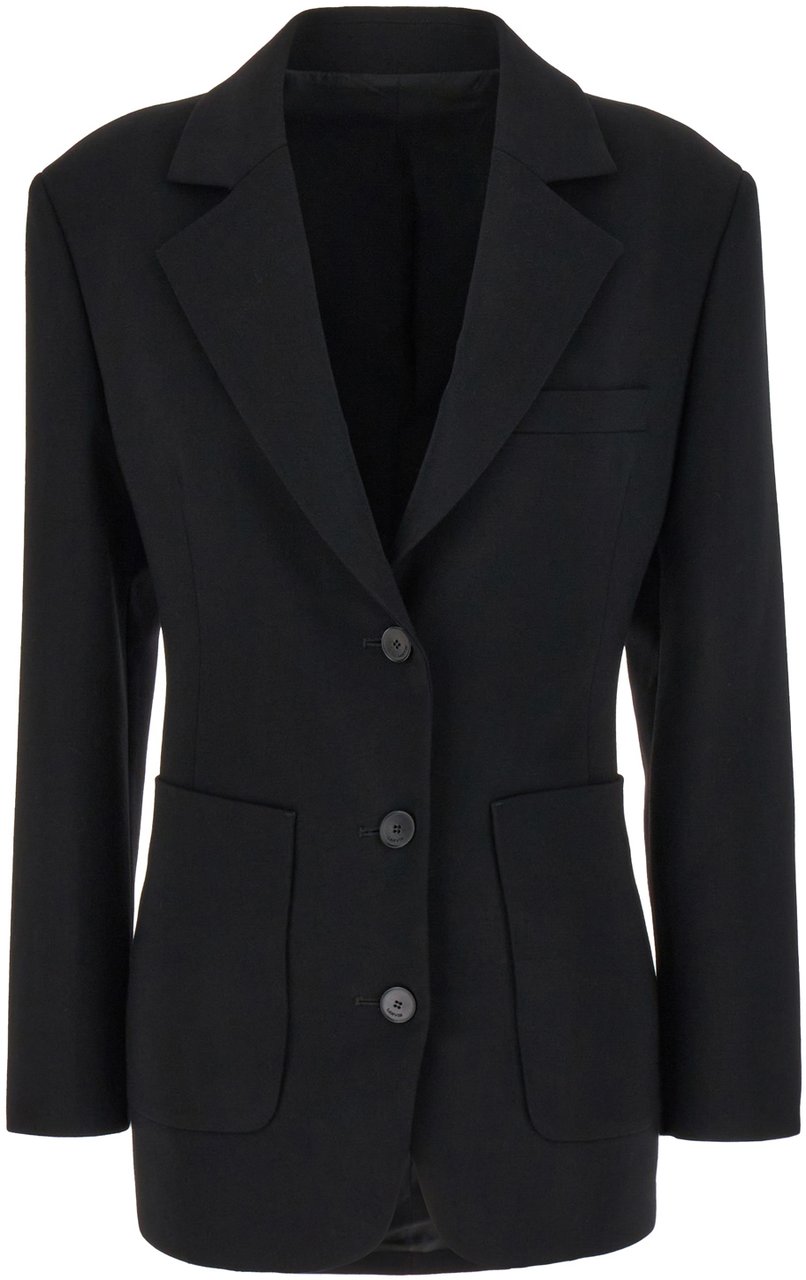 Lanvin Lanvin Black stretch wool blend blazer Zwart