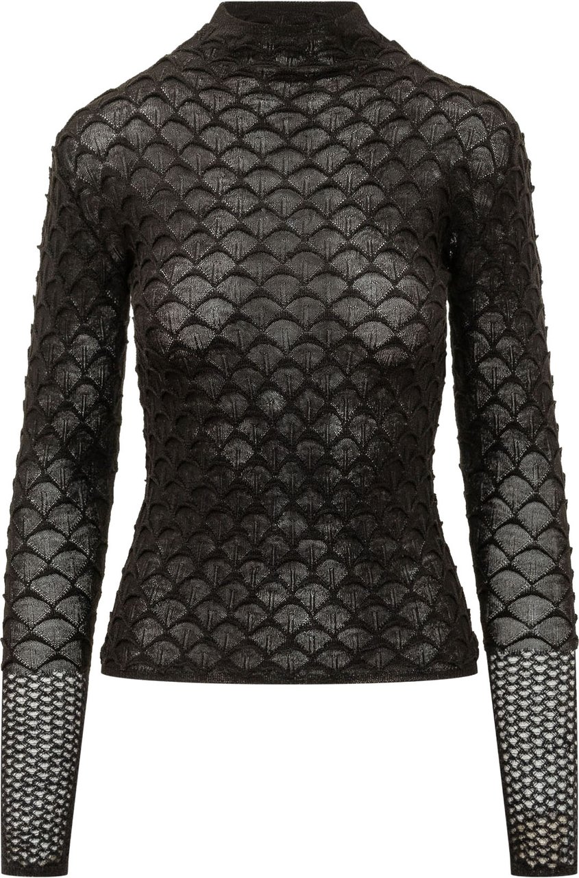 Lanvin Maglia a Girocollo con Apertura Posteriore Donkergrijs
