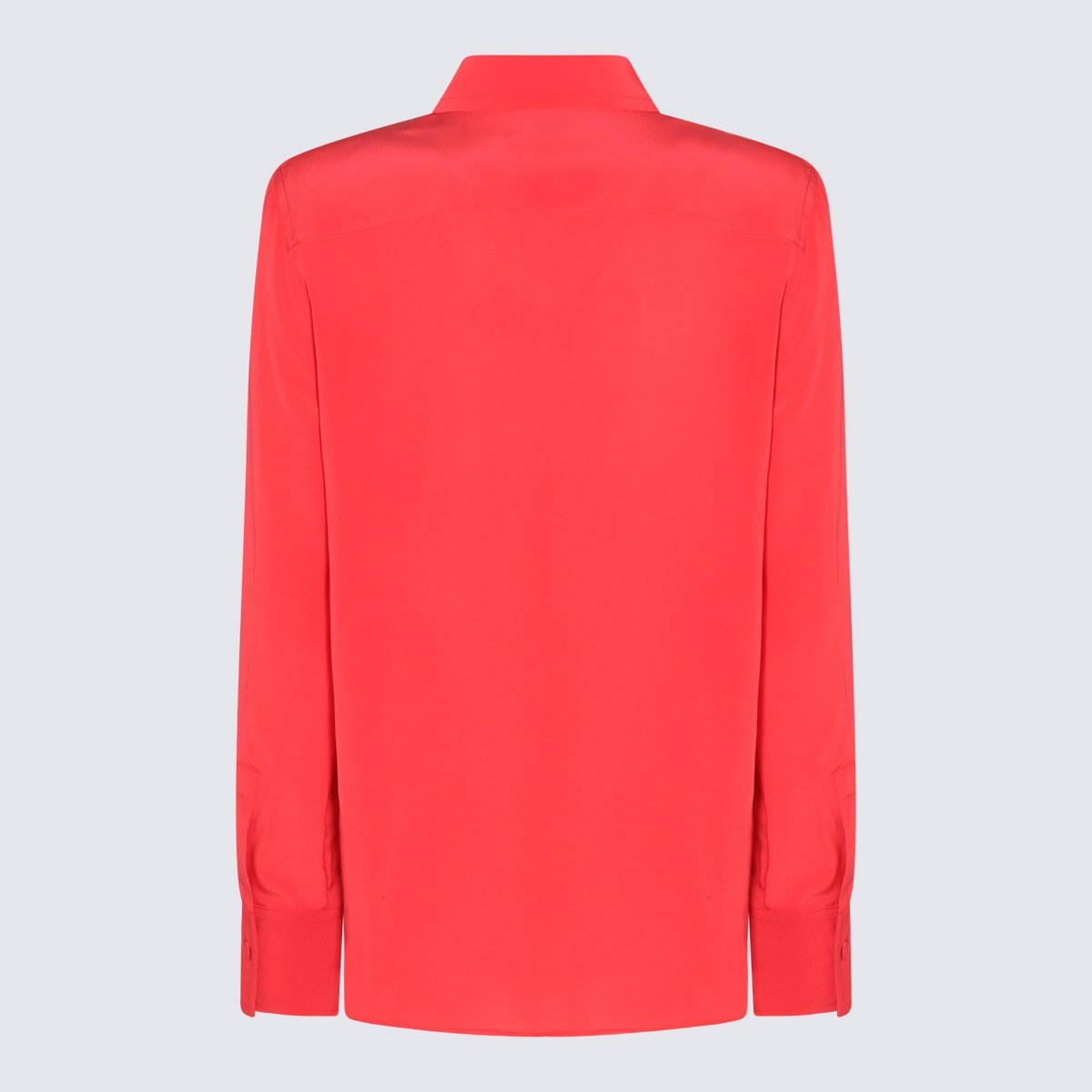 Lanvin Long-Sleeved Coral Red Shirt with Classic Collar Rood