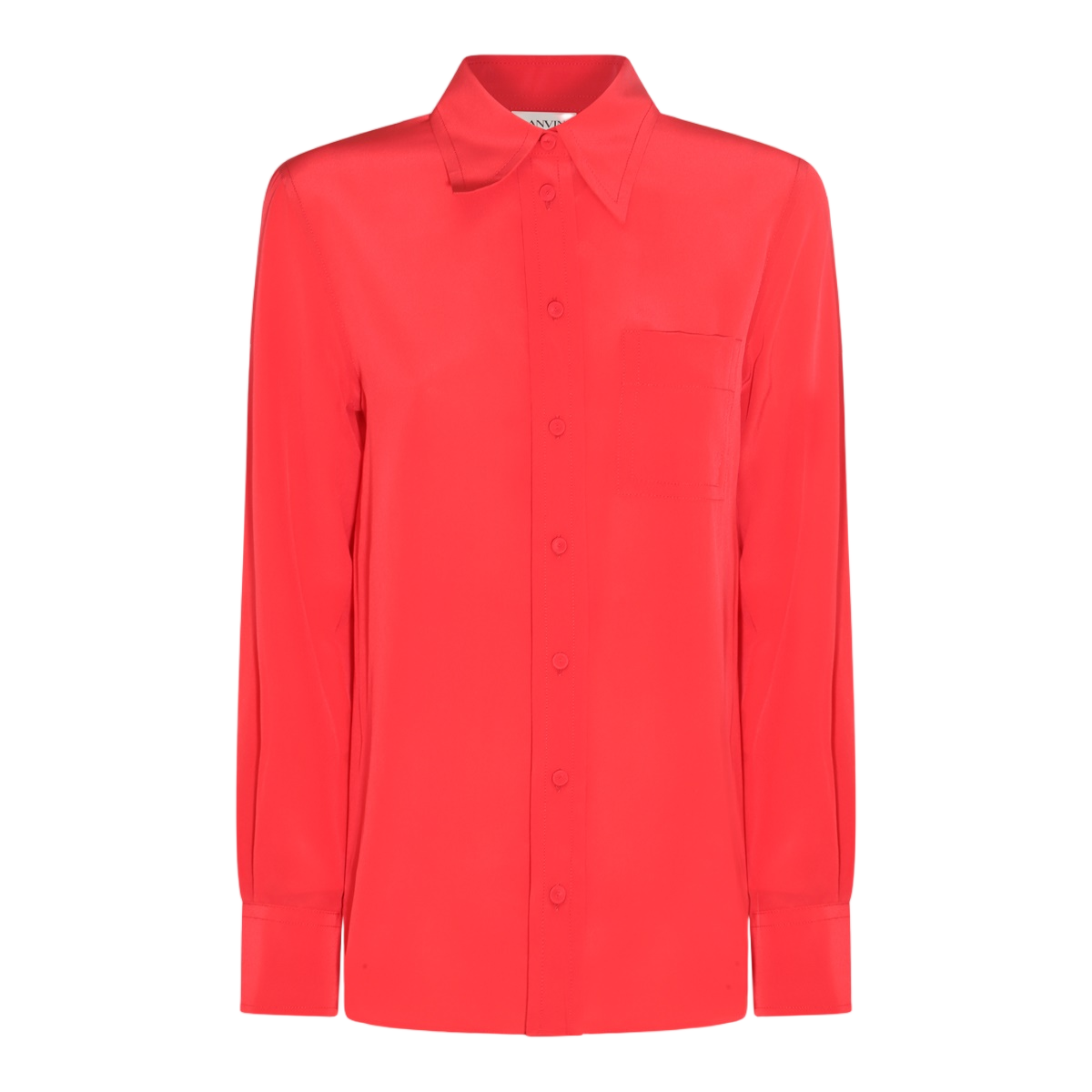 Lanvin Long-Sleeved Coral Red Shirt with Classic Collar Rood