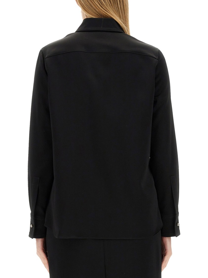 Lanvin Crepe De Chine Shirt With Button-Down Front Zwart