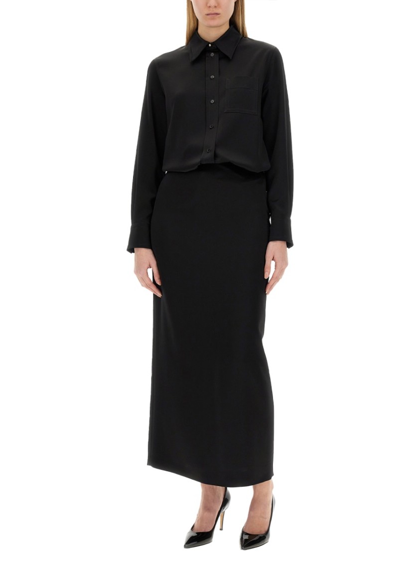 Lanvin Crepe De Chine Shirt With Button-Down Front Zwart