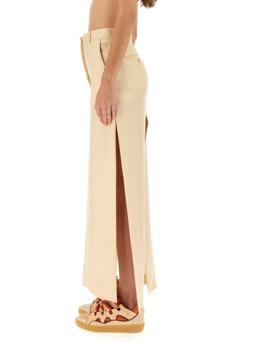 Lanvin Floor-Length Tailored Skirt With Concealed Closure Neutraal