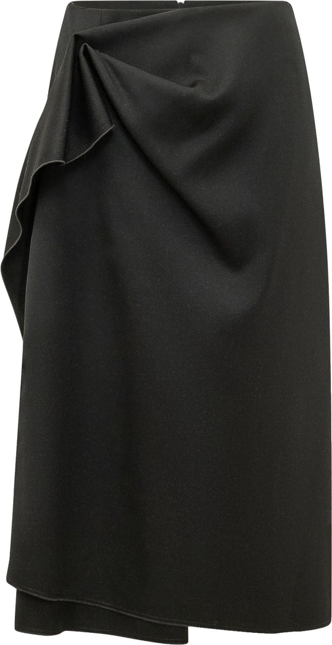 Lanvin Gonna Midi Drappeggiata Zwart