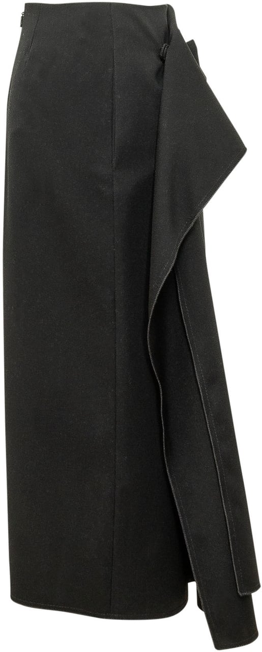 Lanvin Gonna Midi Drappeggiata Zwart