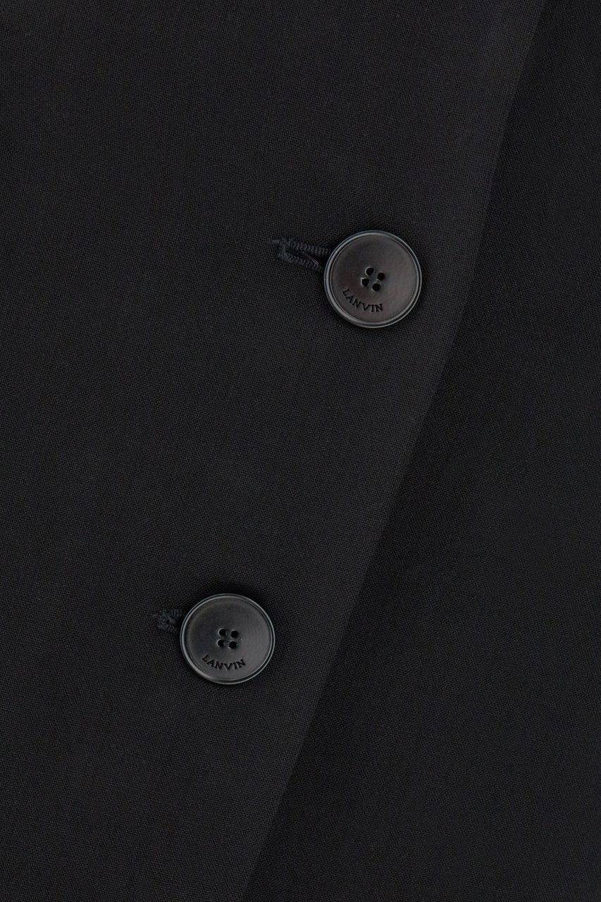 Lanvin Lanvin Black stretch wool blend mini skirt Zwart