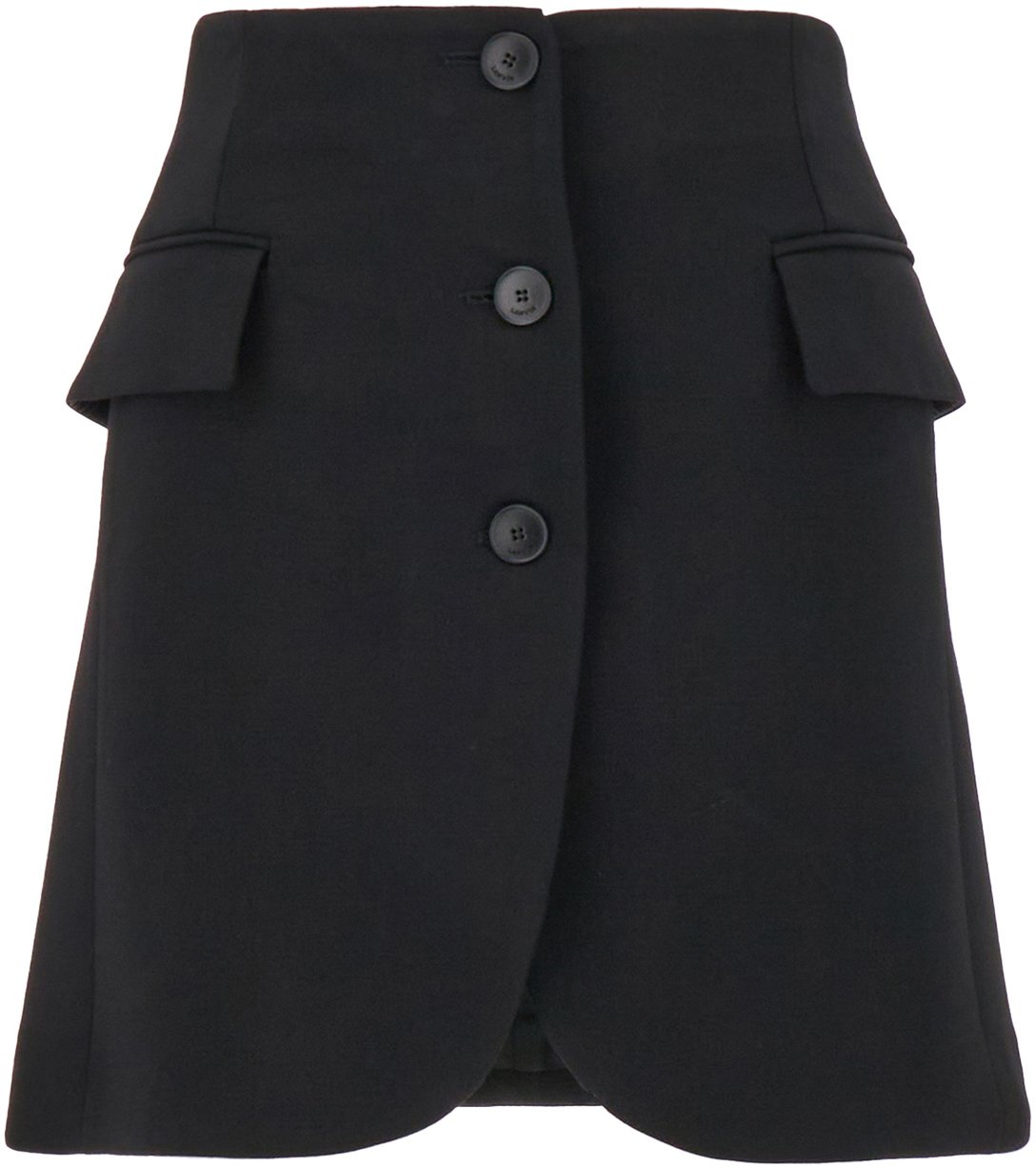 Lanvin Lanvin Black stretch wool blend mini skirt Zwart