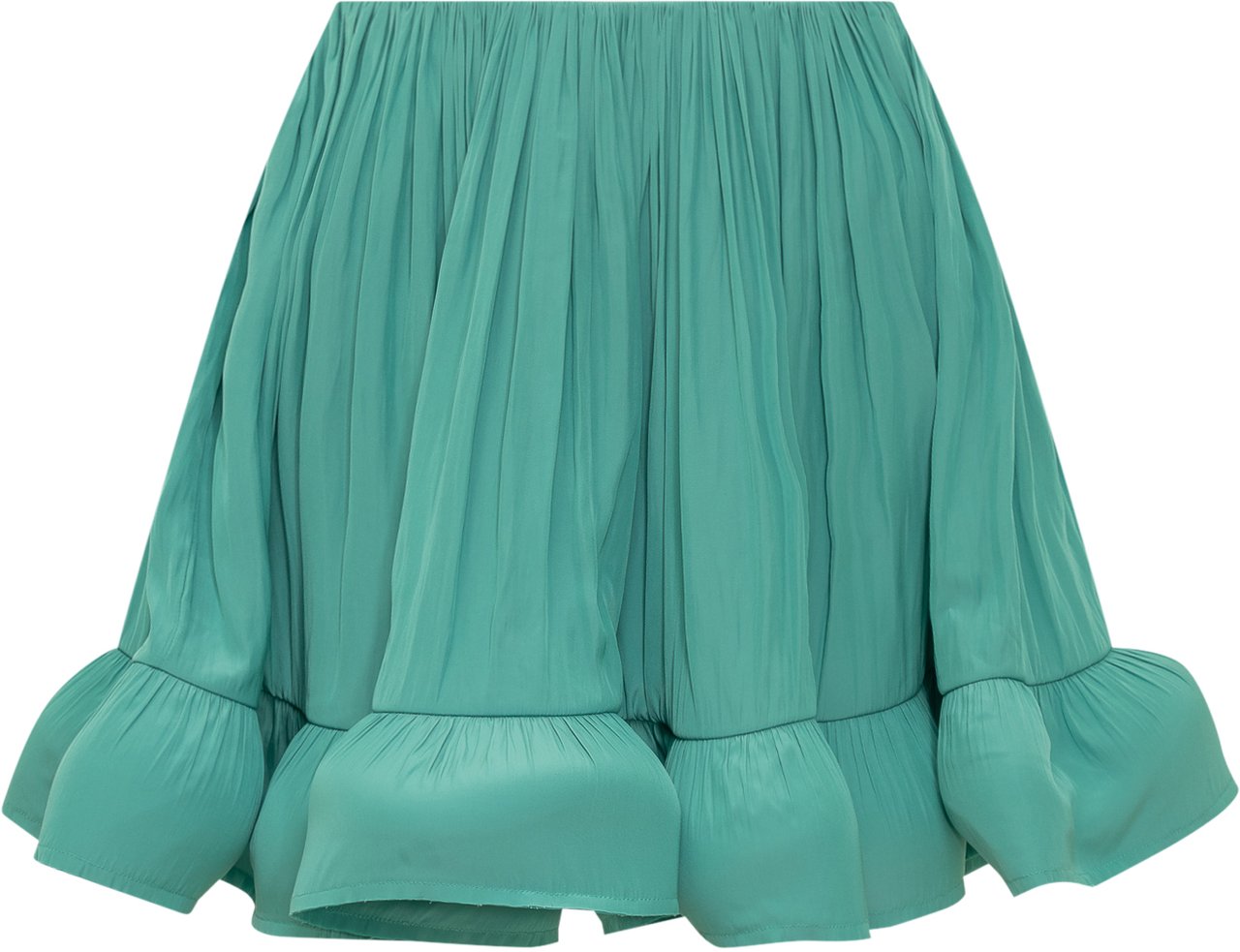 Lanvin Gonna Ruffle in Charmeuse Groen