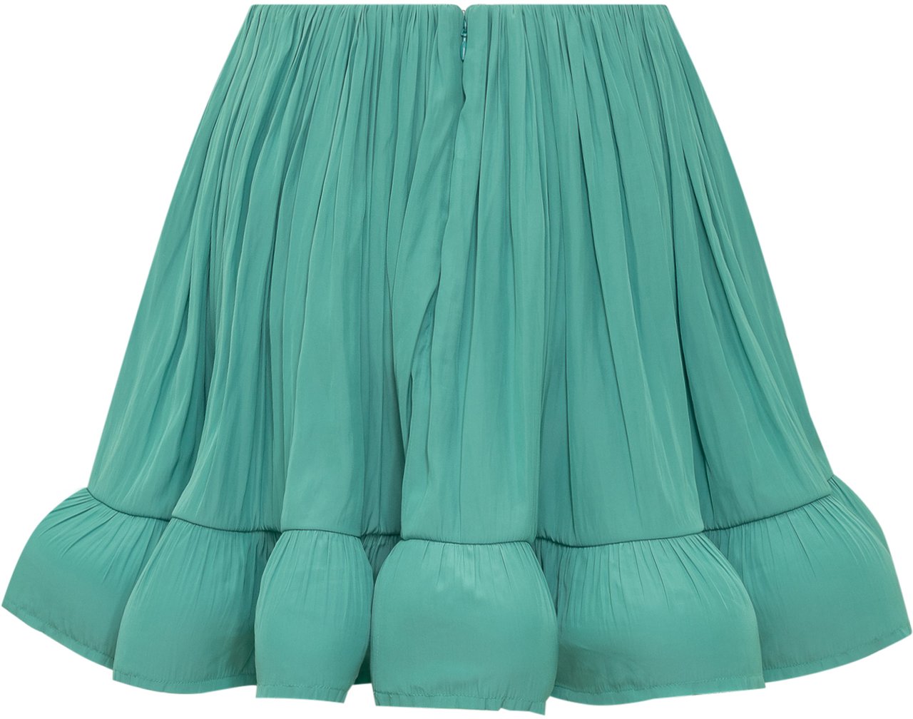 Lanvin Gonna Ruffle in Charmeuse Groen