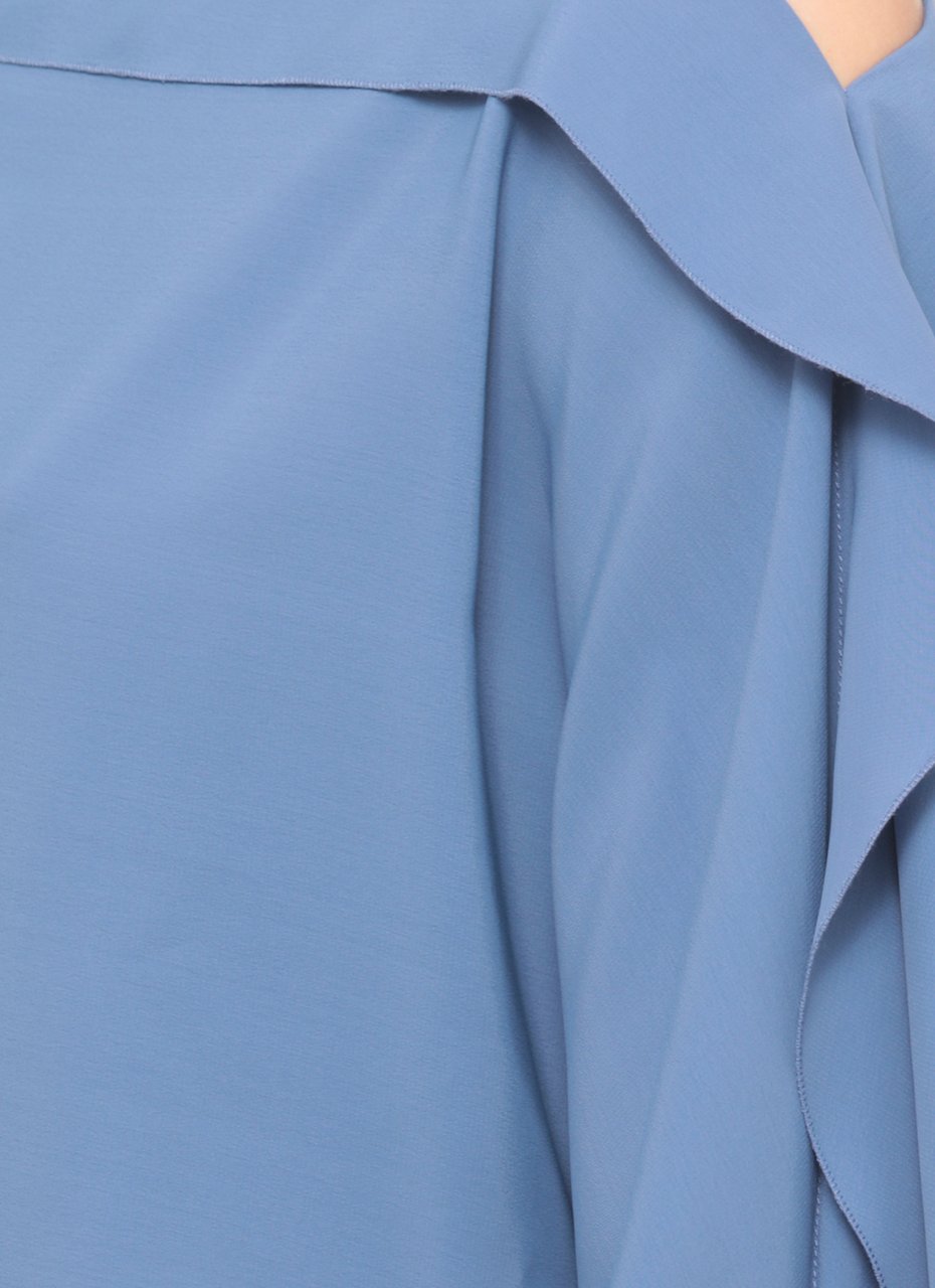 Lanvin Blue Haut Volant Long Sleeve Top Blauw