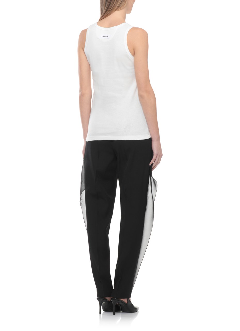 Lanvin White Embellished Sleeveless Tank Top Wit