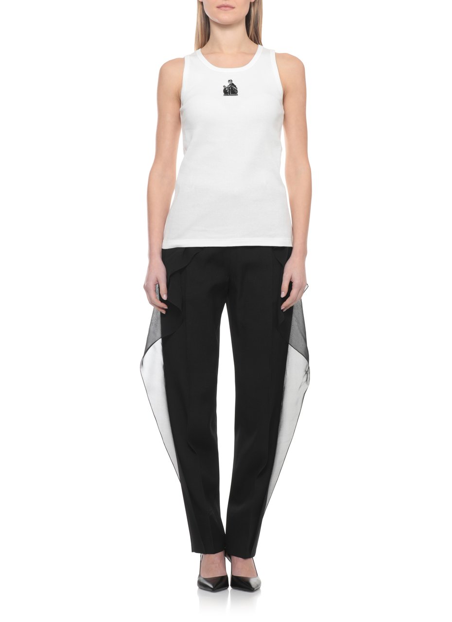 Lanvin White Embellished Sleeveless Tank Top Wit
