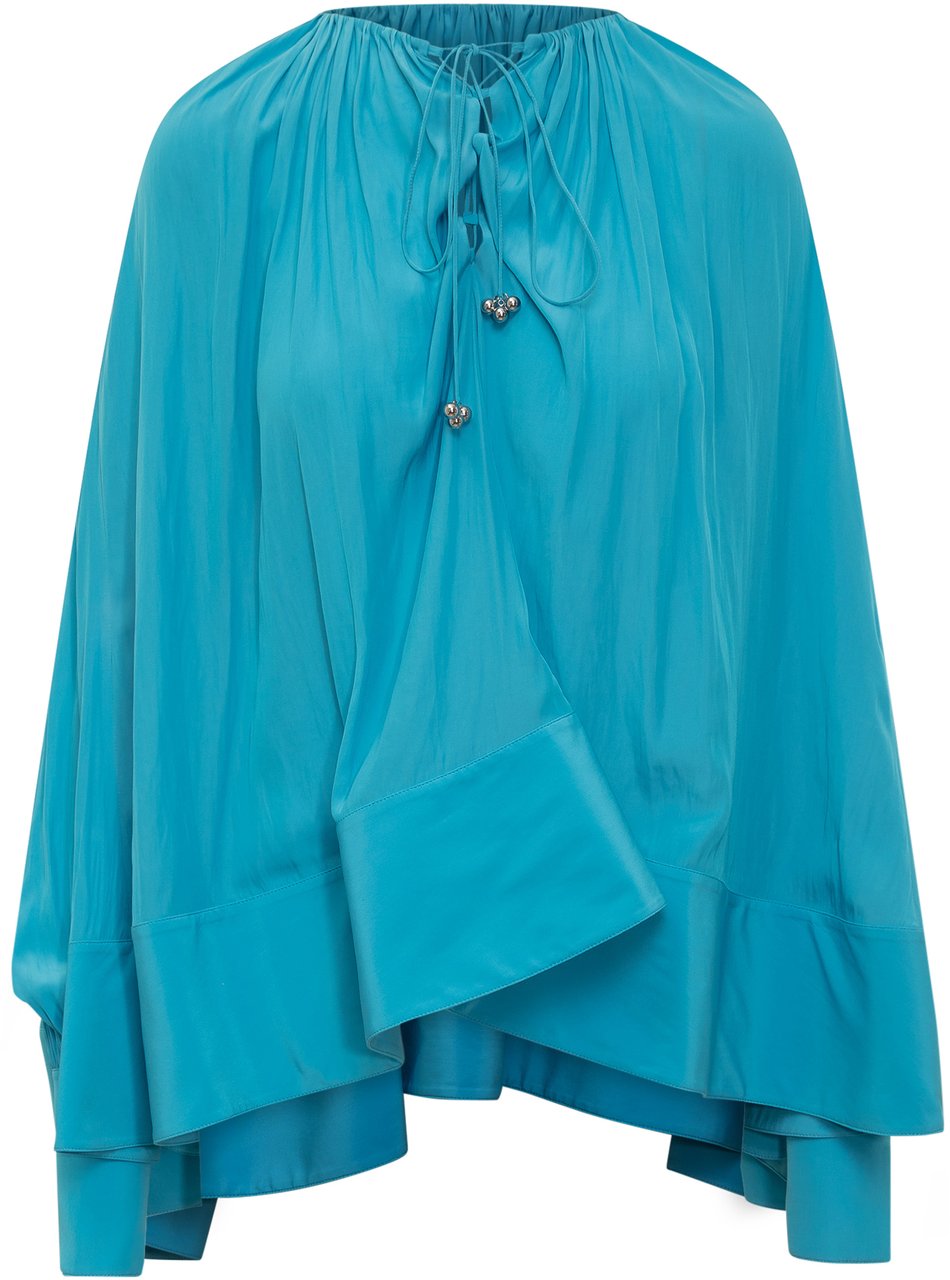 Lanvin Blusa Plisettata Blauw
