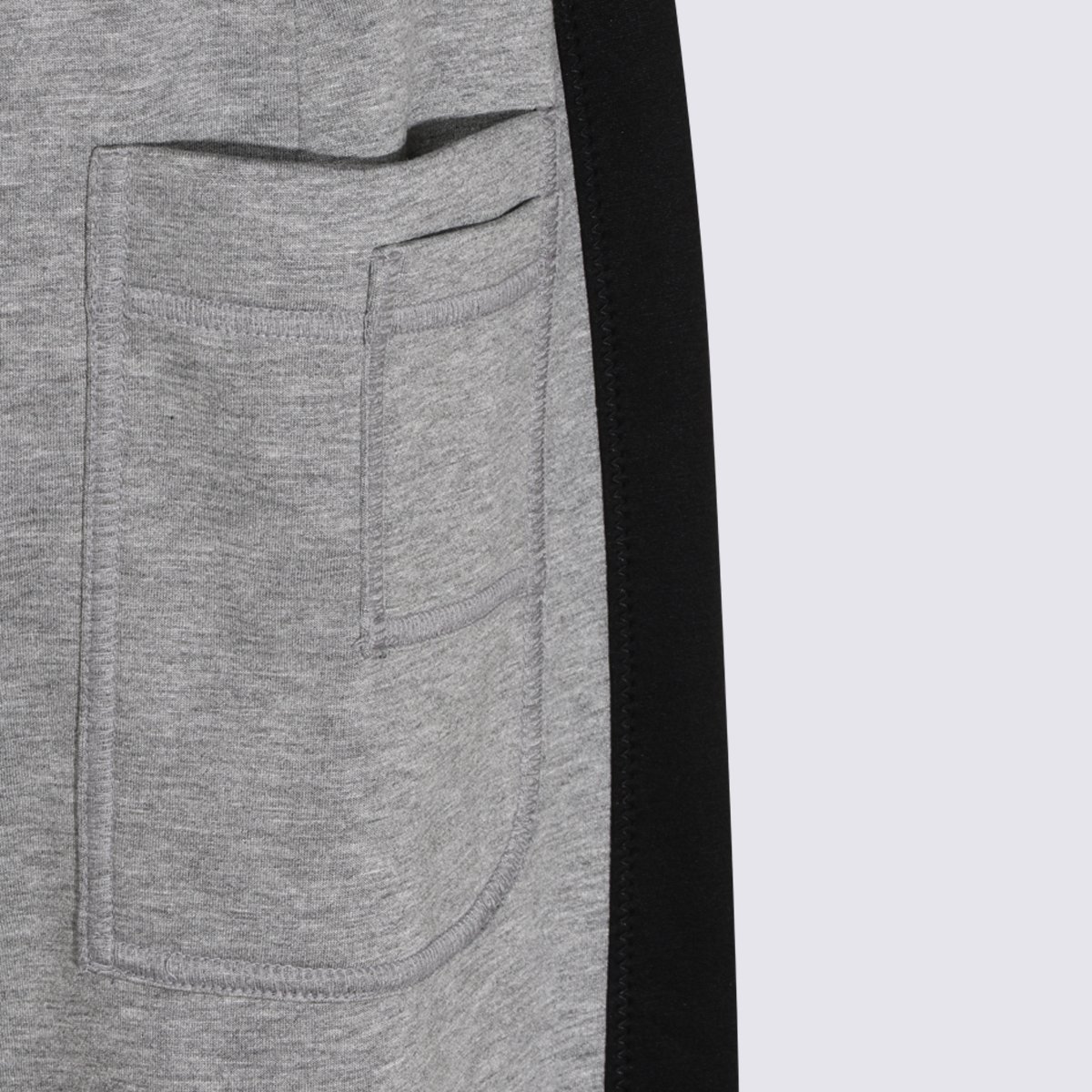 Lanvin Wide Leg Trousers With Black Side Panels And Adjustable Waistband Grijs