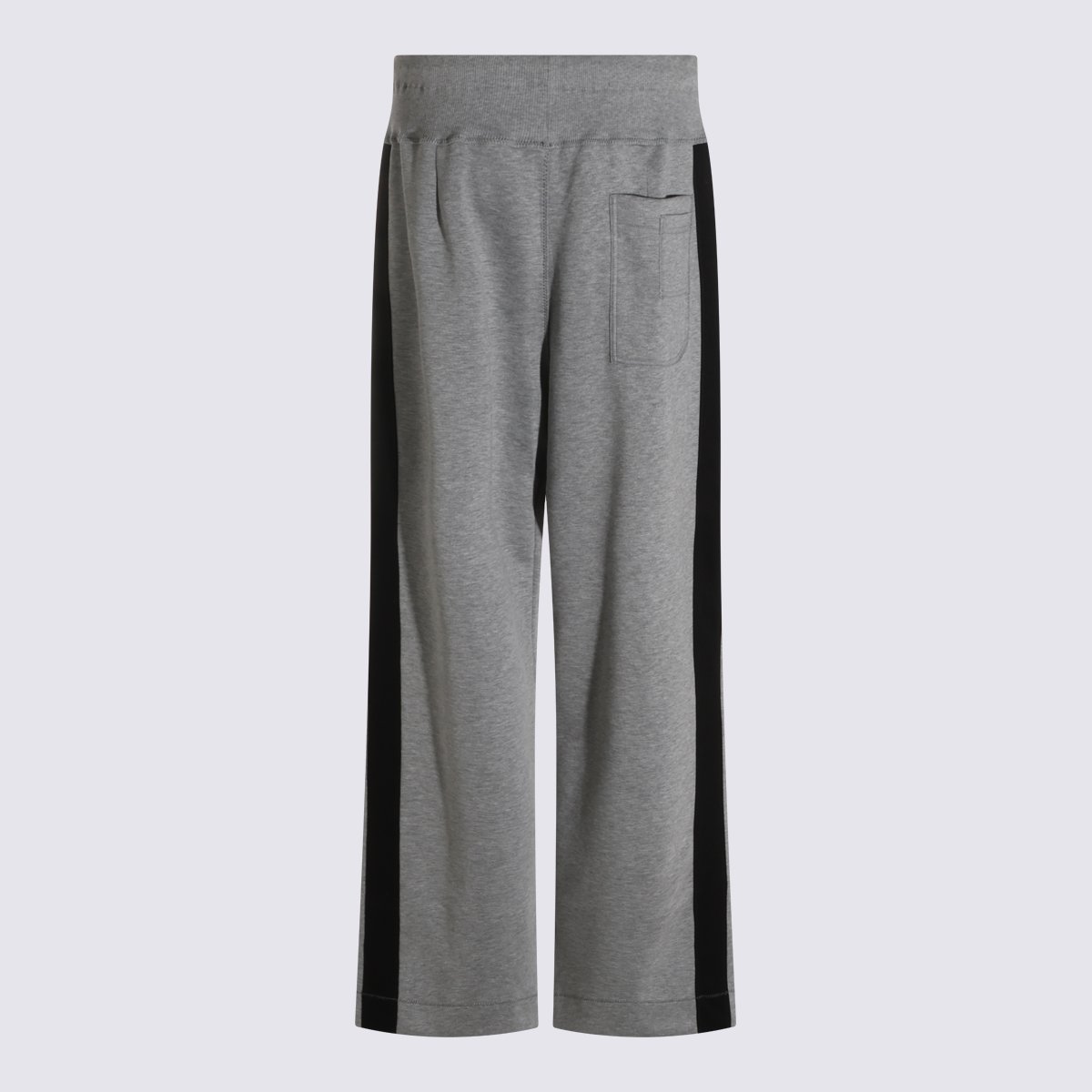 Lanvin Wide Leg Trousers With Black Side Panels And Adjustable Waistband Grijs