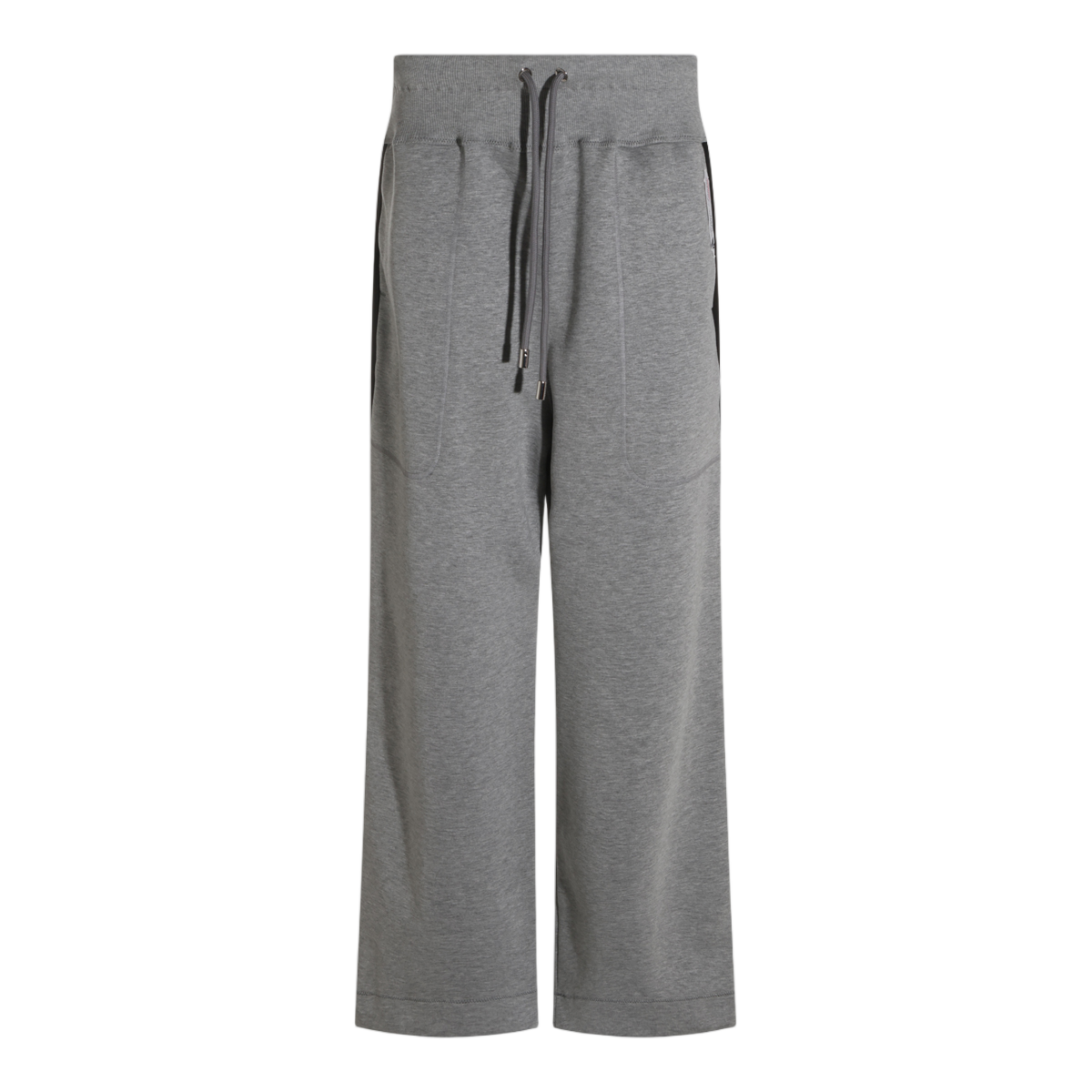 Lanvin Wide Leg Trousers With Black Side Panels And Adjustable Waistband Grijs