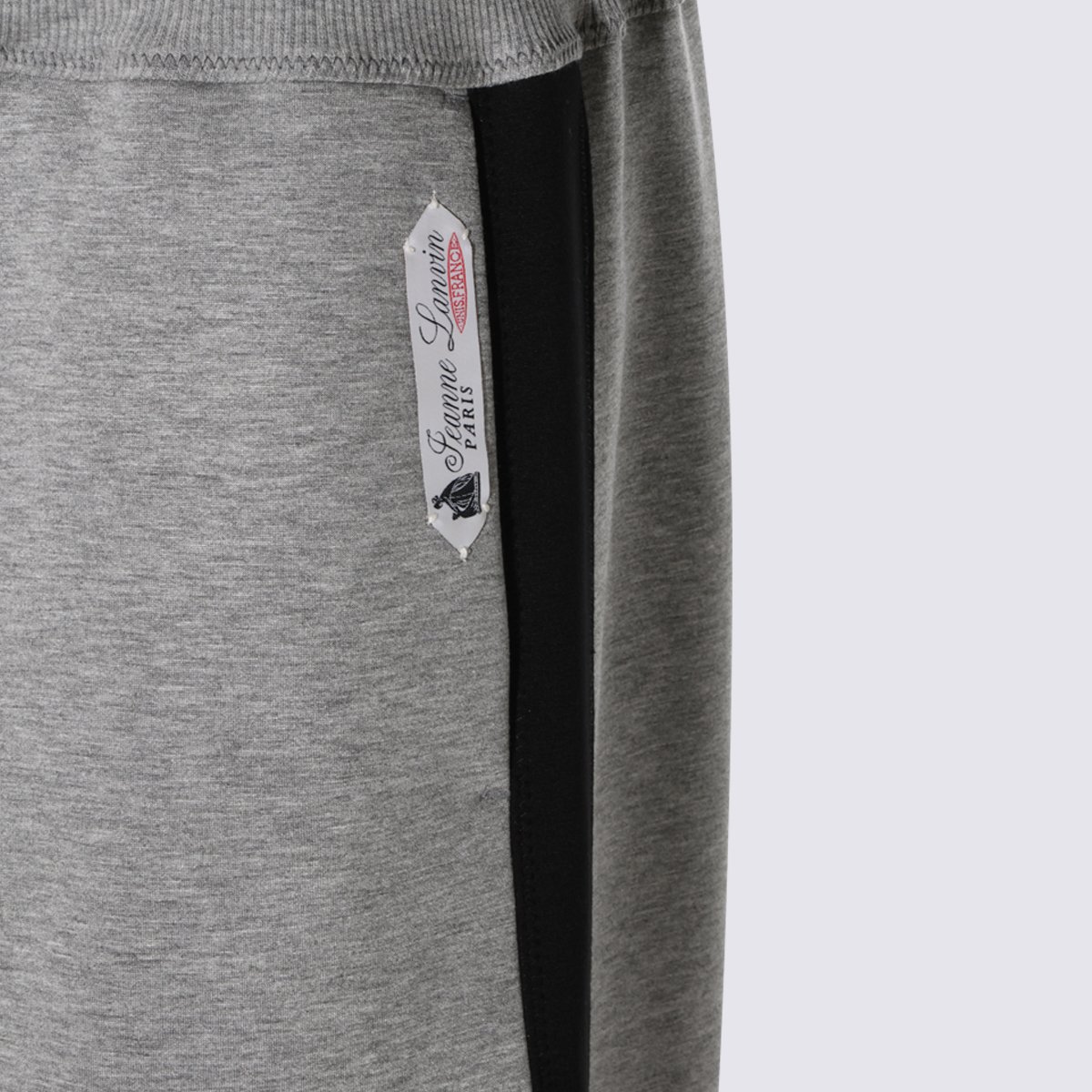 Lanvin Wide Leg Trousers With Black Side Panels And Adjustable Waistband Grijs