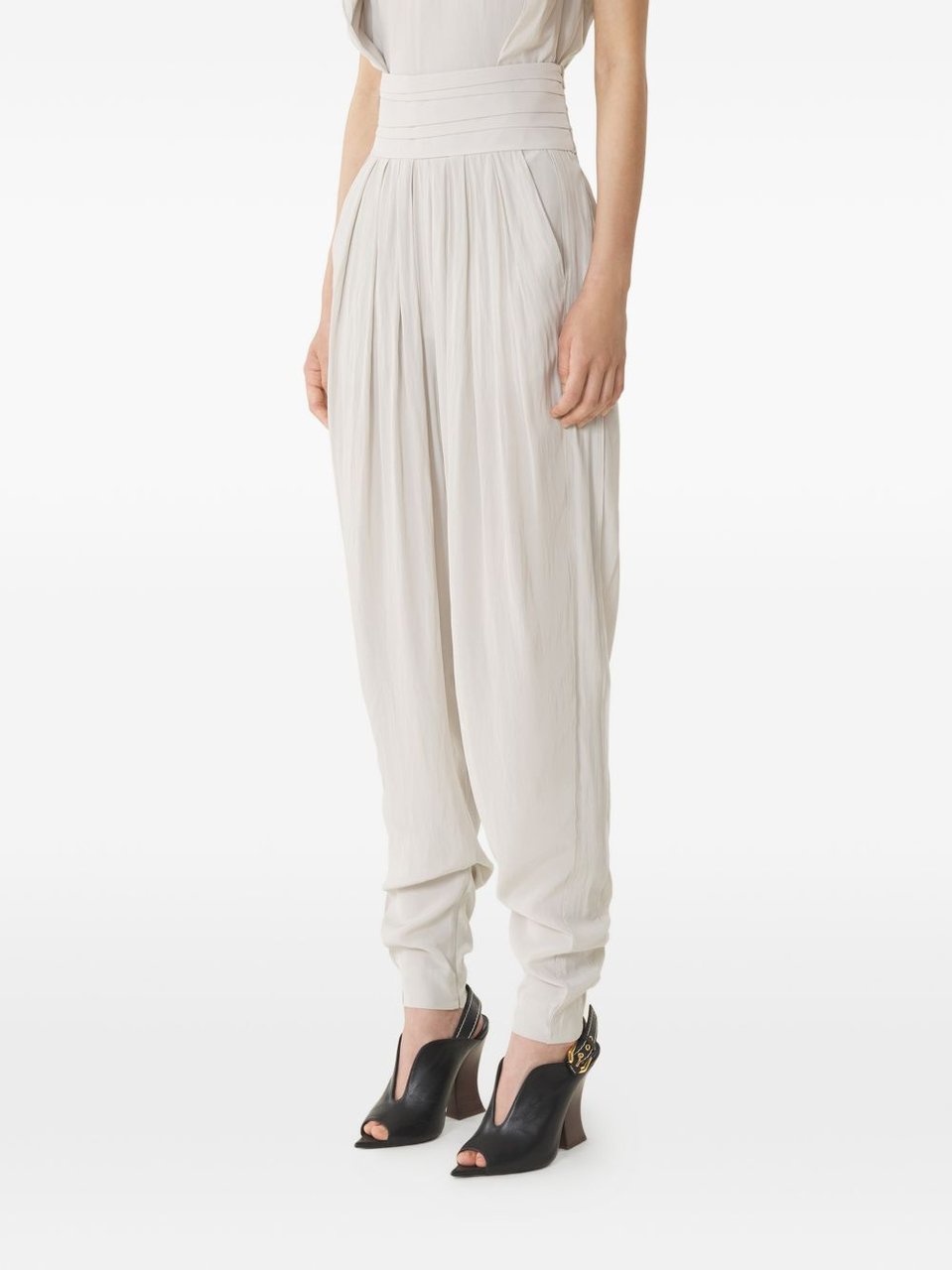 Lanvin High-Waisted Trousers with Pleated Detailing and Side Pockets Wit