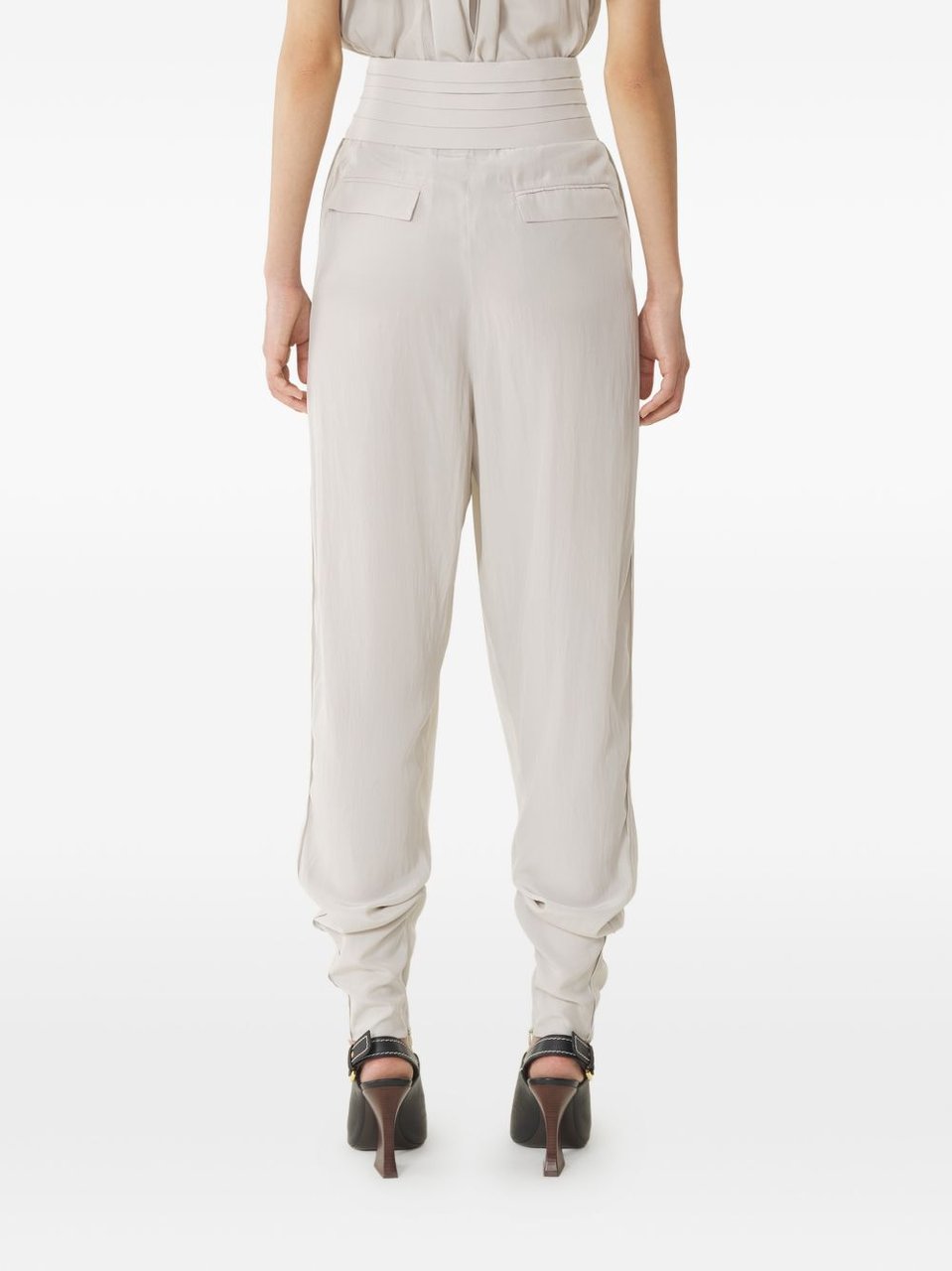 Lanvin High-Waisted Trousers with Pleated Detailing and Side Pockets Wit