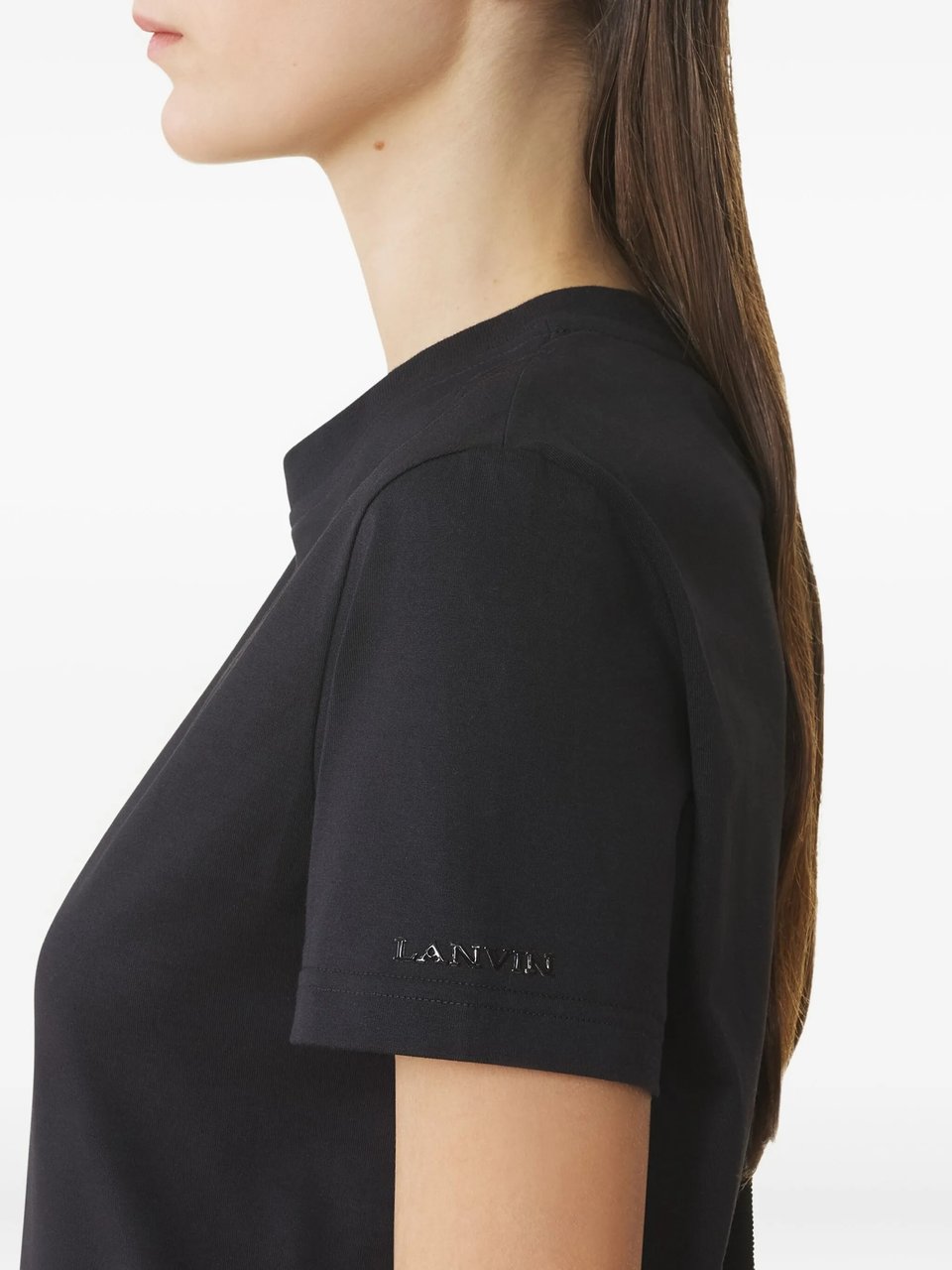 Lanvin Black Knot Detail Cotton T-Shirt Zwart