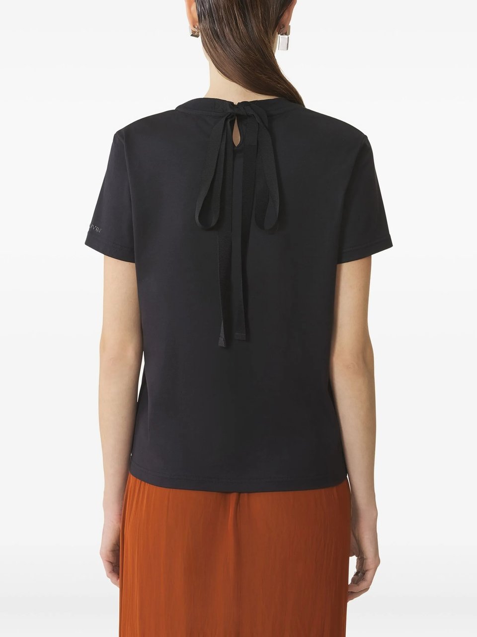 Lanvin Black Knot Detail Cotton T-Shirt Zwart