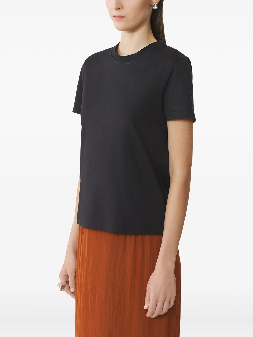 Lanvin Black Knot Detail Cotton T-Shirt Zwart