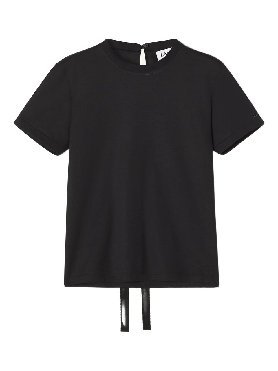 Lanvin Black Knot Detail Cotton T-Shirt Zwart