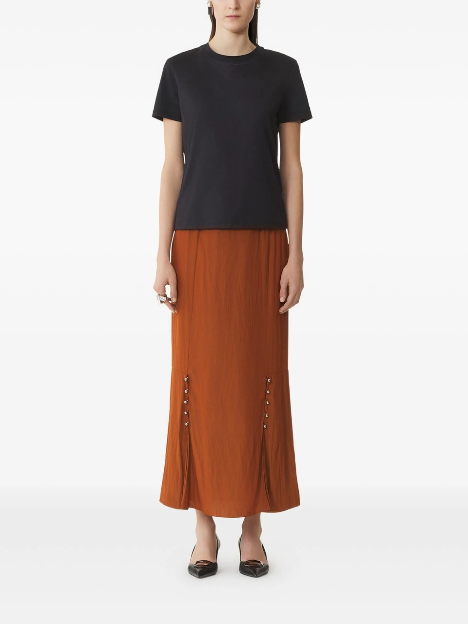 Lanvin Black Knot Detail Cotton T-Shirt Zwart