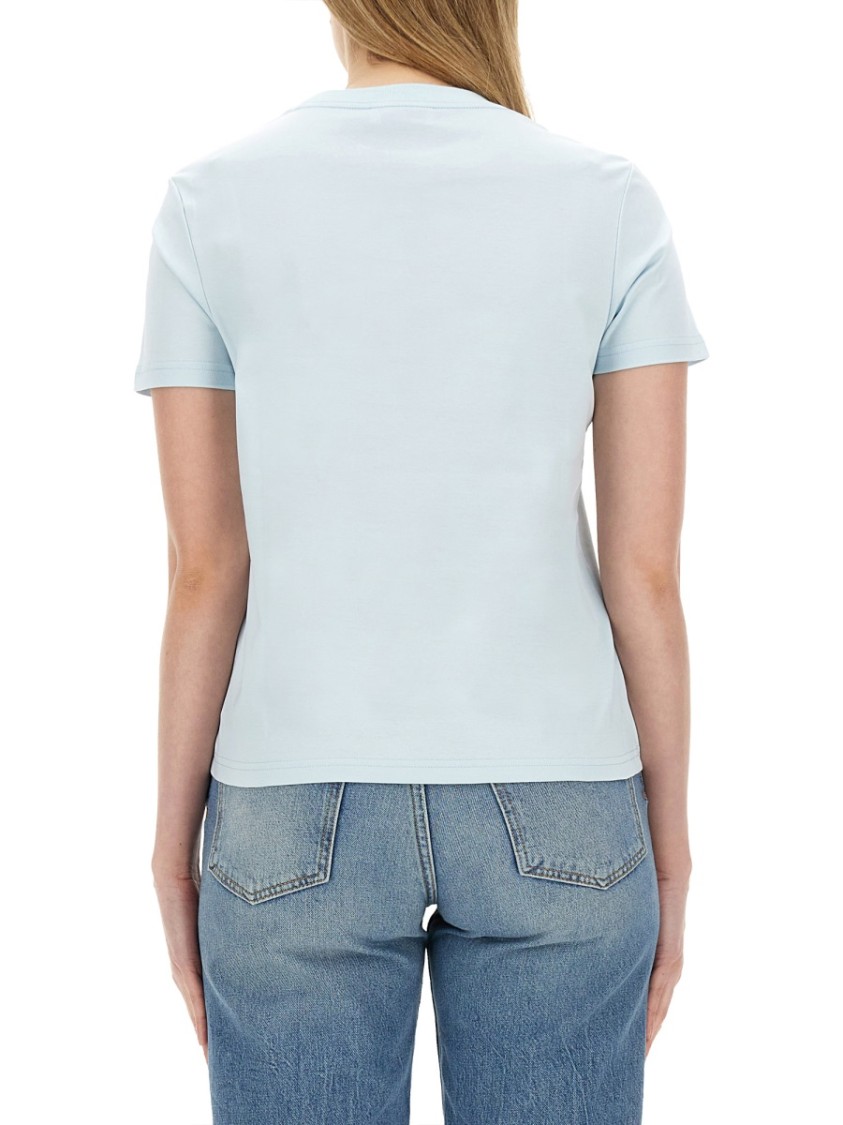 Lanvin Regular Fit T-Shirt With Signature Logo Detail Blauw
