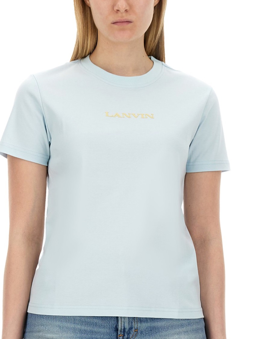 Lanvin Regular Fit T-Shirt With Signature Logo Detail Blauw