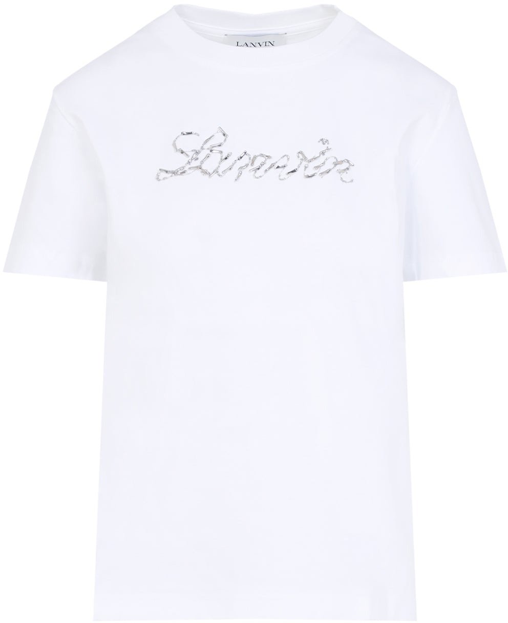 Lanvin Lanvin Embroidered Script Logo T-Shirt Divers